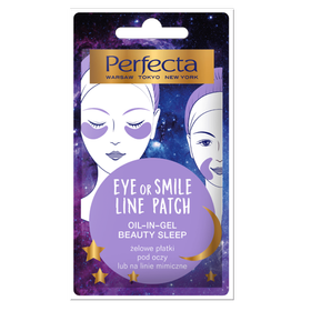 Perfecta EYE or SMILE LINE PATCH gel pads under the eyes or on mimic lines